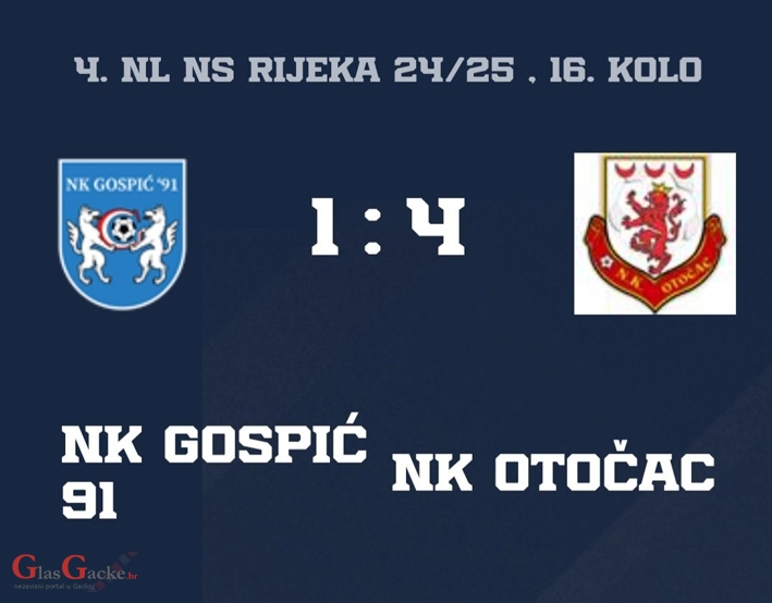 NK Gospić 91 – NK Otočac , 1 : 4