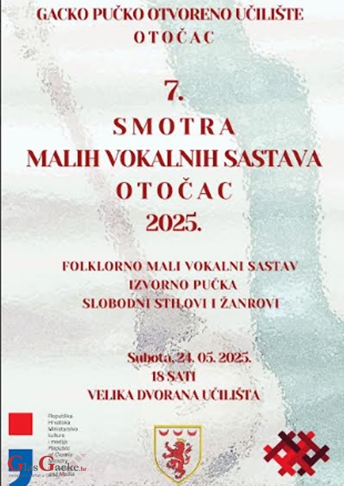 7. Smotra malih vokalnih sastava Otočac 2025.
