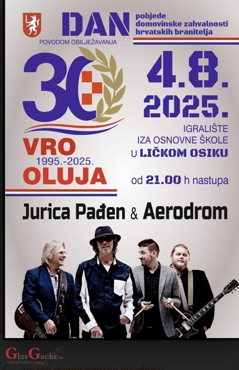 Za Oluju u L. Osiku koncert Jurice Pađena & Aerodroma