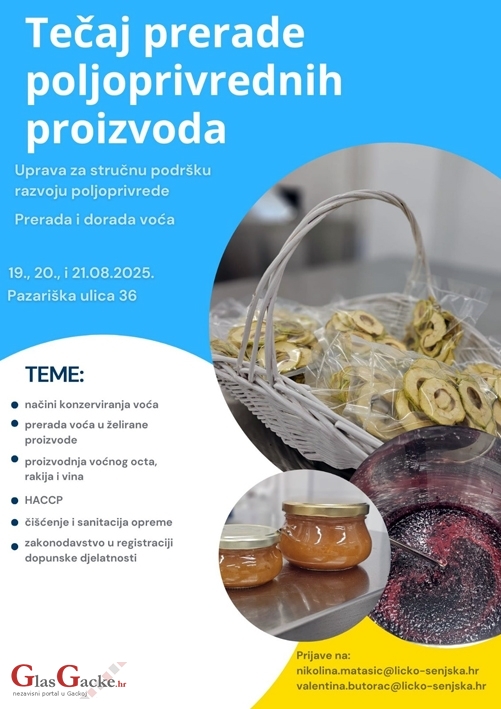 Trodnevni tečaj prerade voća i povrća 