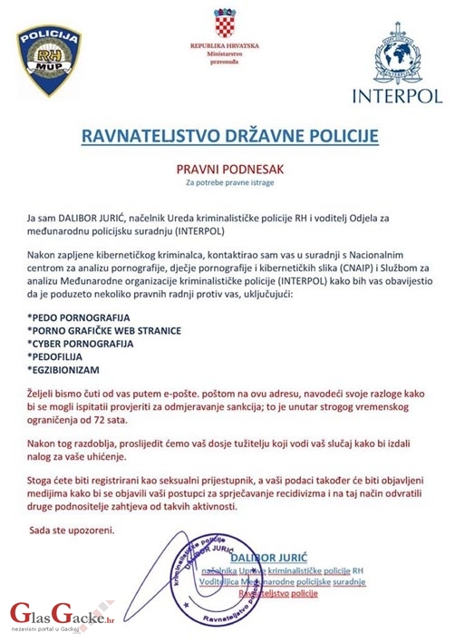 Opasnost od lažnih poruka Opasnost od lažnih poruka