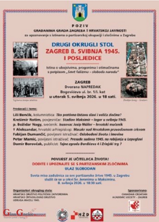 2. Okrugli stol o partizanskim zločinima u Zagrebu