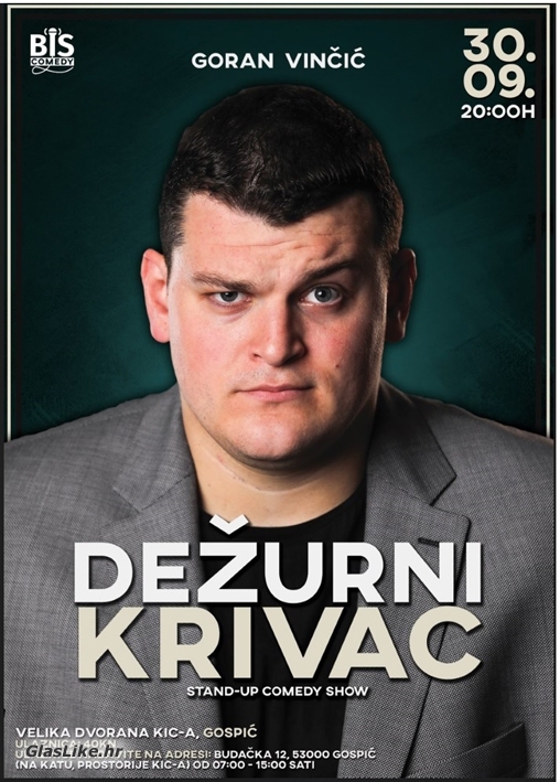 Stand-up Comedy show „Dežurni krivac“ u Gospiću
