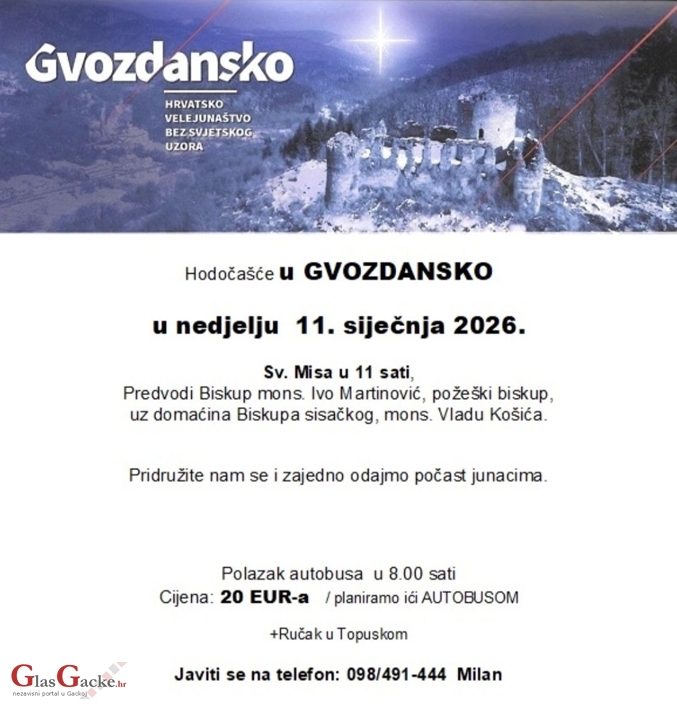 Hodočašće u Gvozdansko – u spomen na junaštvo iz 1578. g.