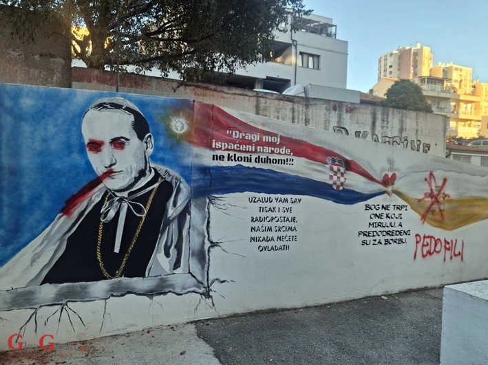 Nije slučajno - atak i na mural u Splitu posvećen kardinalu Stepincu