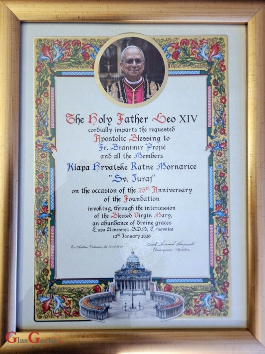 Dodijeljen apostolski blagoslov Klapi HRM Sv. Juraj 