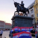 Zagreb bez zastava na Trgu bana Jelačića u vrijem proslave Oluje