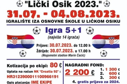Malonogometni turnir Lički Osik 2023. 