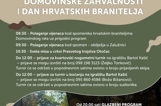 Obilježavanje Dana pobjede i domovinske zahvalnosti i Dana hrvatskih branitelja u Otočcu 