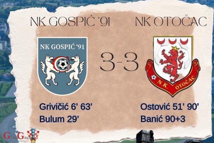 NK Gospić - NK Otočac, 3 : 3